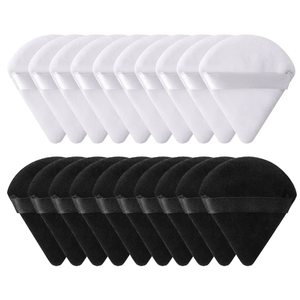 10/20PCS Triangle Velvet Powder Puffs – Mini Face Makeup Sponges, Washable & Lightweight Cosmetic Tools