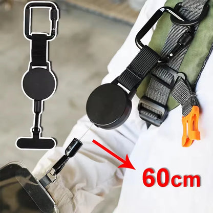Retractable Anti-Theft Phone Holder – Smartphone Safety Lanyard with Carabiner, Anti-Drop Harness for Hiking & Cycling