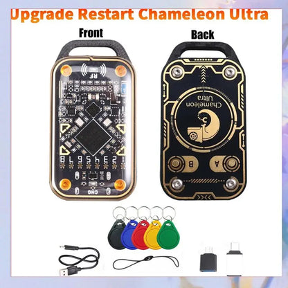 Chameleon Ultra Upgrade Smart Card Emulator – RFID NFC 13.56MHz Reader + 5X UID Keychain, 125KHz Card Decoder & Duplicator