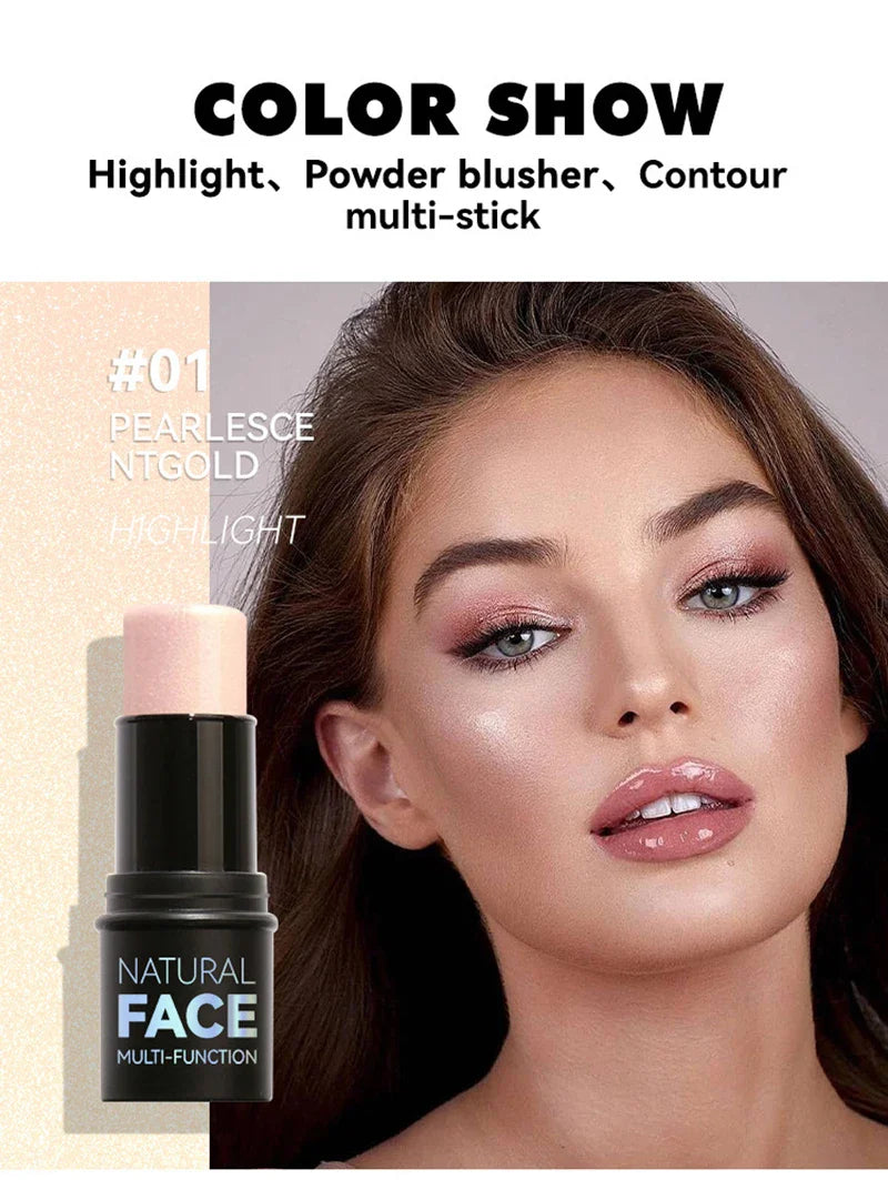 Face Pearl Stone Highlighter Stick – Long-Lasting Contour & Brightening Cheek Illuminator Makeup