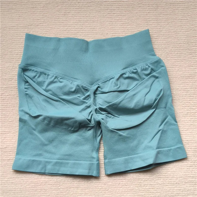 Women’s Gym Impact Running Shorts — Seamless Scrunch Butt Biker & Yoga Athletic Leggings