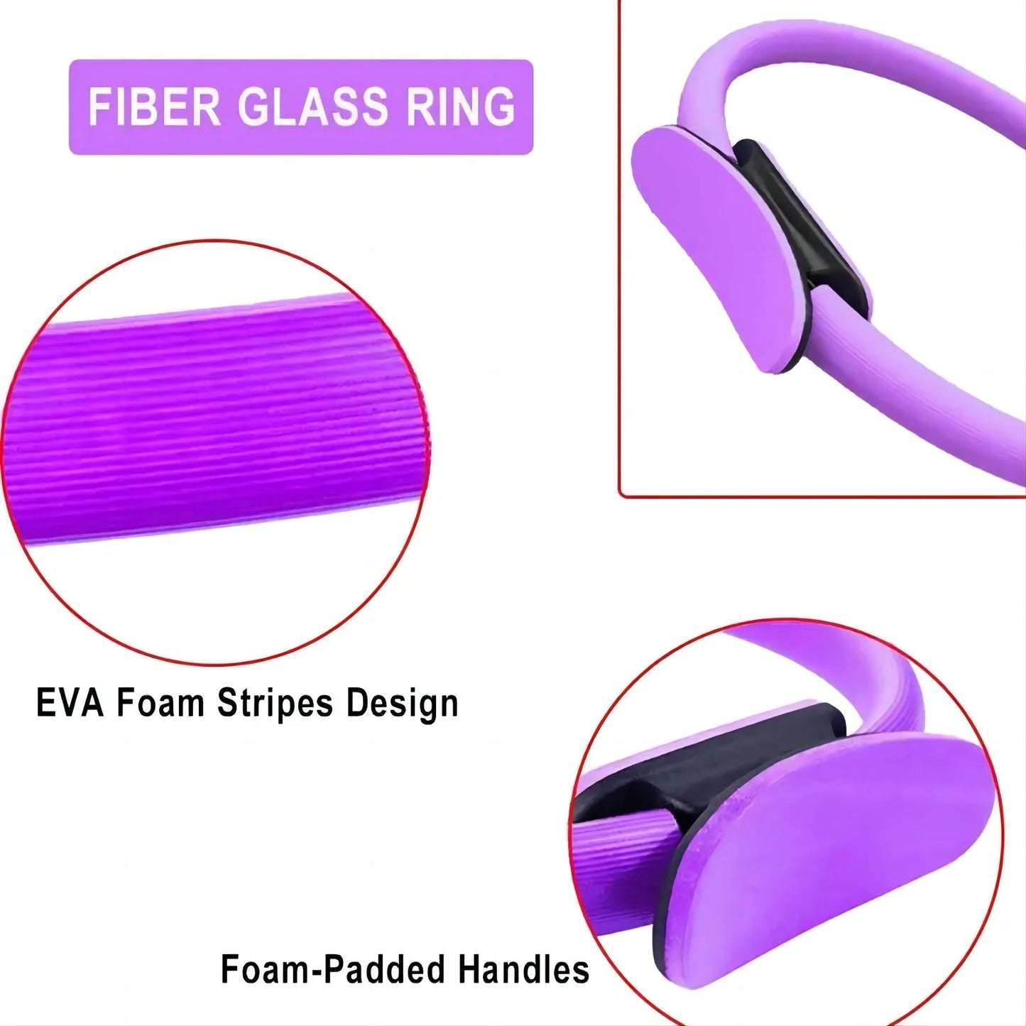 5-Piece Pilates Resistance Ring Set - Yoga Fitness Exercise Bands for Women & Girls