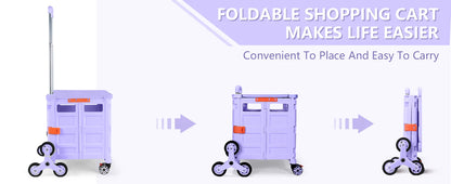 SELORSS Large Capacity Foldable Utility Cart — Portable Outdoor Shopping & Vegetable Basket Cart for Camping & Storage
