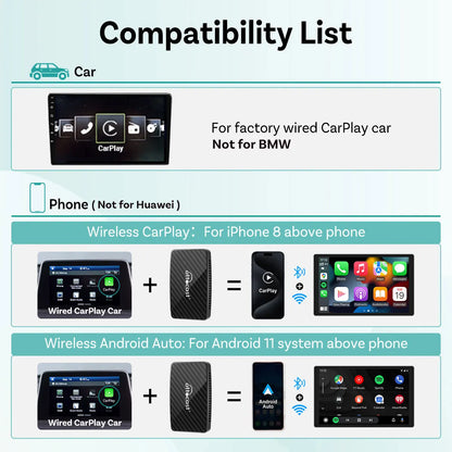 Ottocast Play2Video Pro Car Android AI Box – Wireless CarPlay & Android Auto Adapter, Netflix Ready, Single WiFi Plug & Play