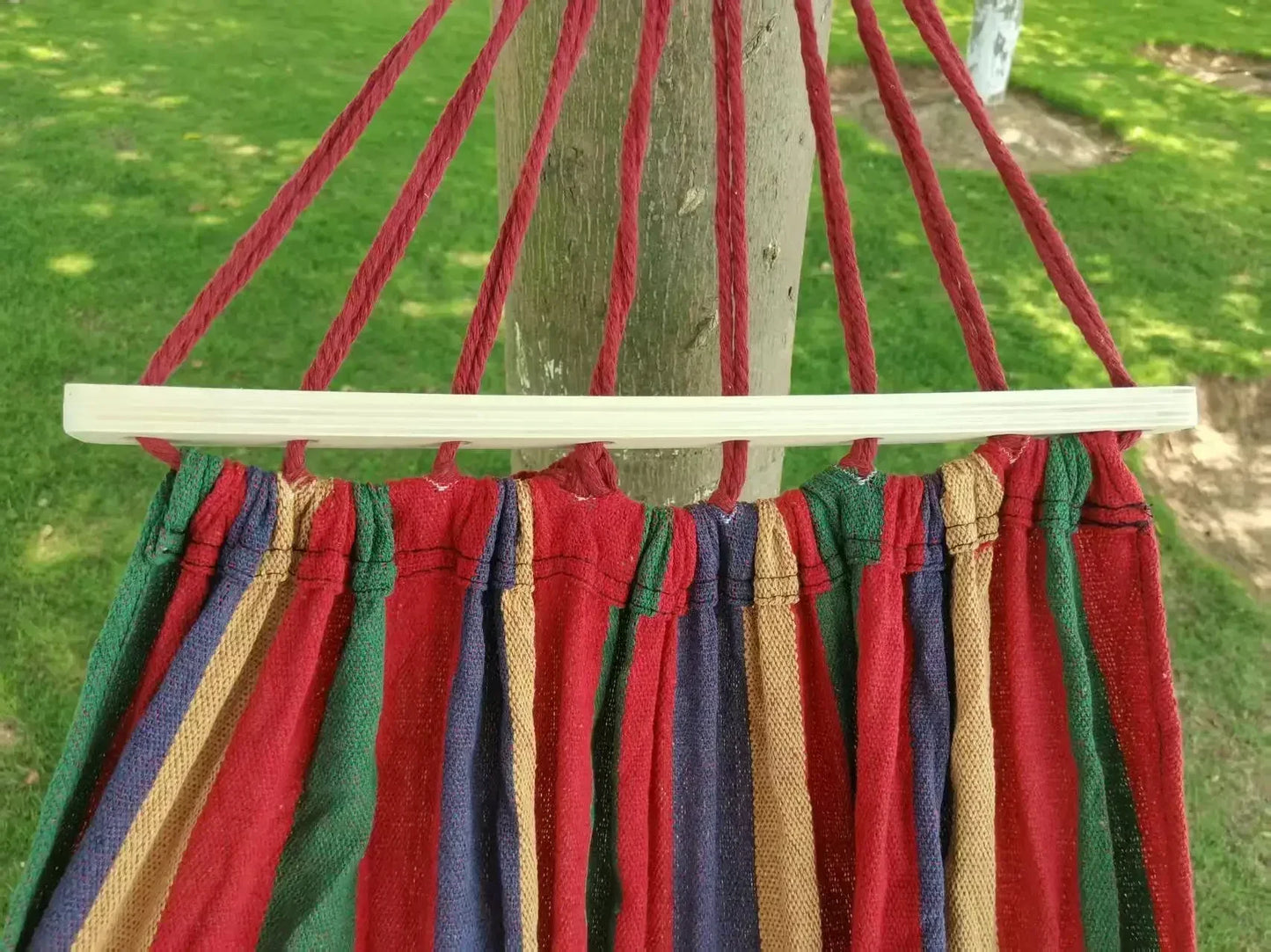 Outdoor Canvas Camping Hammock – Anti-Rollover Portable Thick Fabric Single/Double with Carry Bag