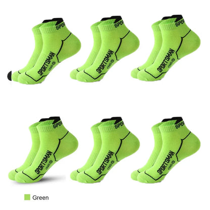 6 Pairs Men’s Short Sports Socks – Breathable Mesh Running & Basketball Socks – Sweat Absorbent, Odor Control Athletic Everyday Socks