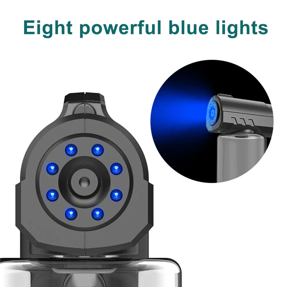 280ML Barber Nano Blue Light Sprayer — Wireless USB Electric Aftershave Steam Spray & Disinfection Gun Atomizer