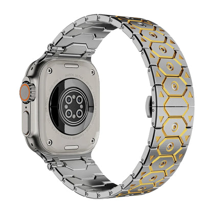 Luxury Titanium Color Apple Watch Band – Stainless Steel Metal Bracelet Strap for Ultra 2, Series 10–5, 42/44/45/49mm iWatch