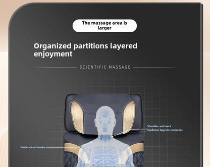 Upgraded Large Area Heated Neck Massager – Vibration Airbag Full Body Massage Mat with Lumbar Traction and Remote Control