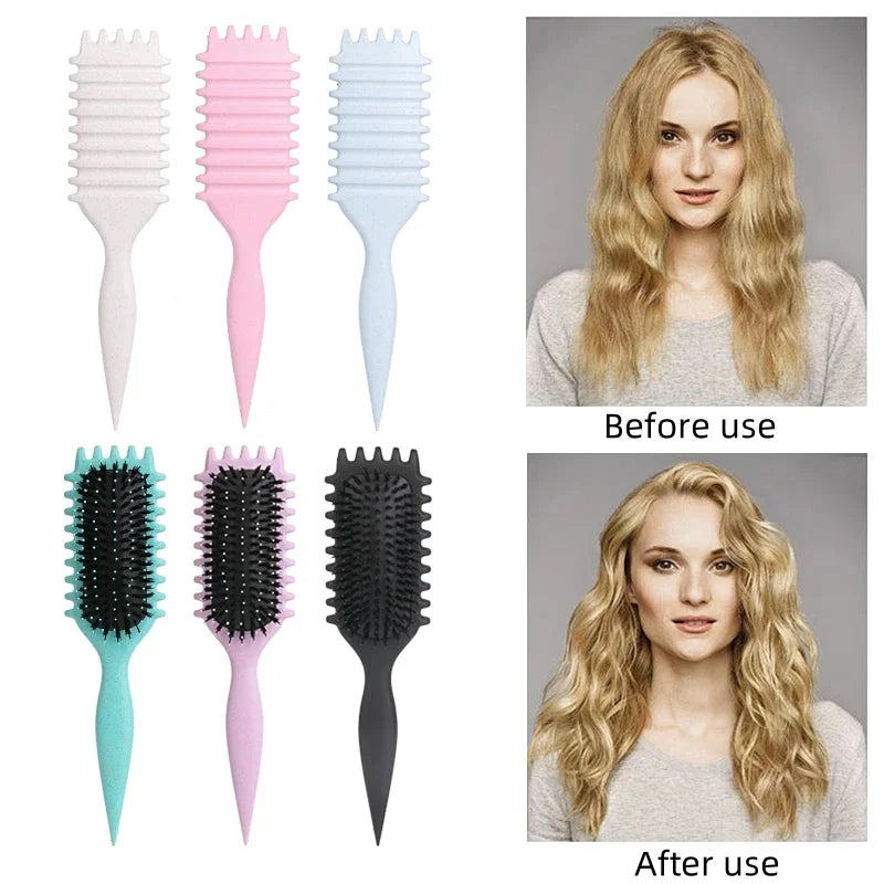 Salon Curly Hair Styling Brush – Detangling & Shaping Tool for Men’s and Women’s Curls