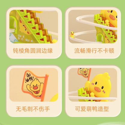 Stair-Climbing Duck Roller Coaster Toy – Flashing Lights & Music Interactive Parent-Child Toy