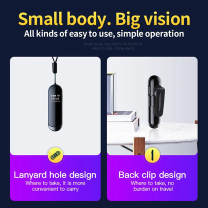 1080P Mini Action Camera - Portable Wide-Angle Necklace Audio & Video Recorder with 4-128GB Storage