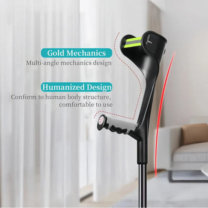 Lightweight Adjustable Aluminum Forearm Crutches for Adults — Foldable Elbow Crutch with Cuff for Walking