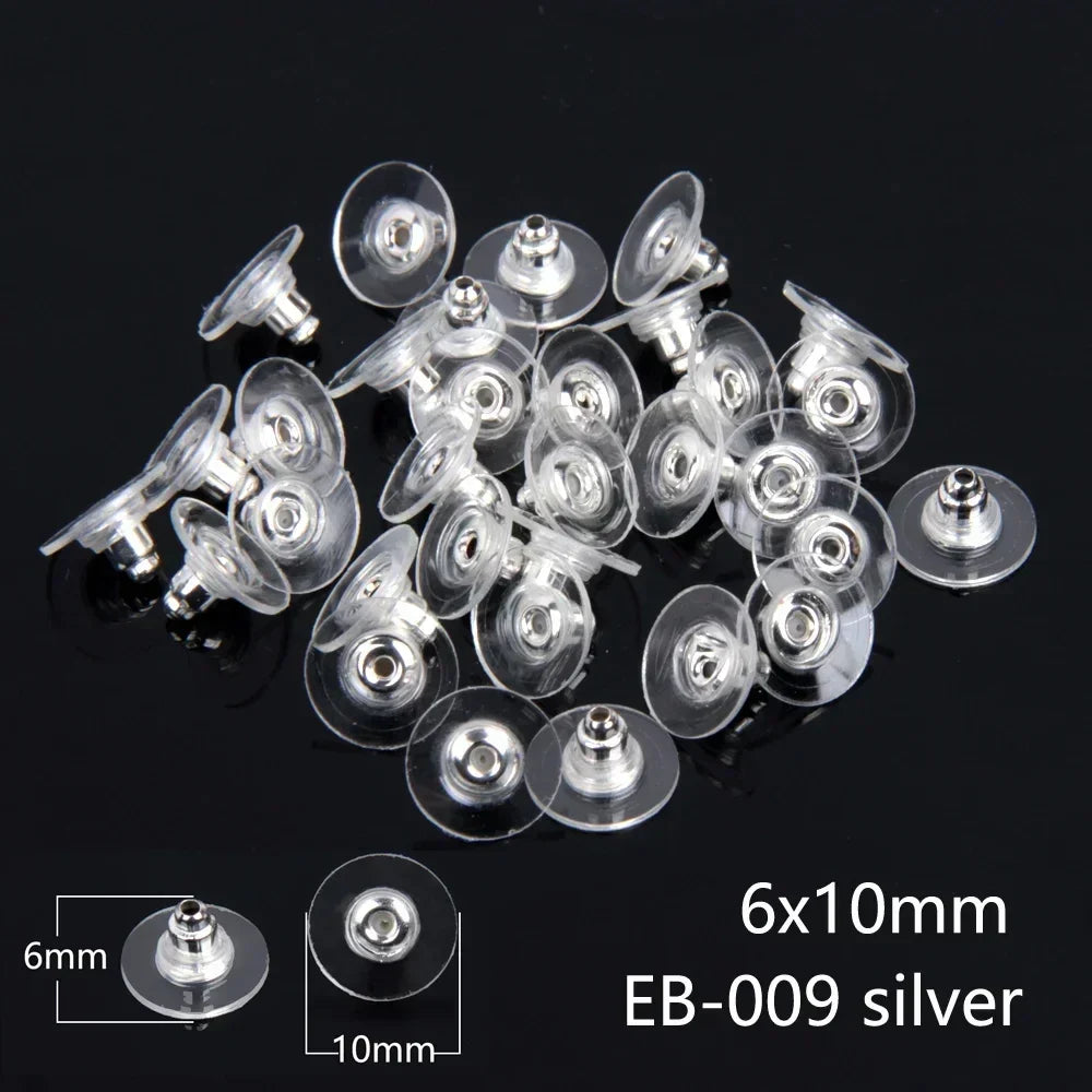 50–2000PCS Soft Silicone Earring Back Stoppers – Clear Rubber Stud Earring Safety Backs, DIY Jewelry Findings Accessories for Secure Fit