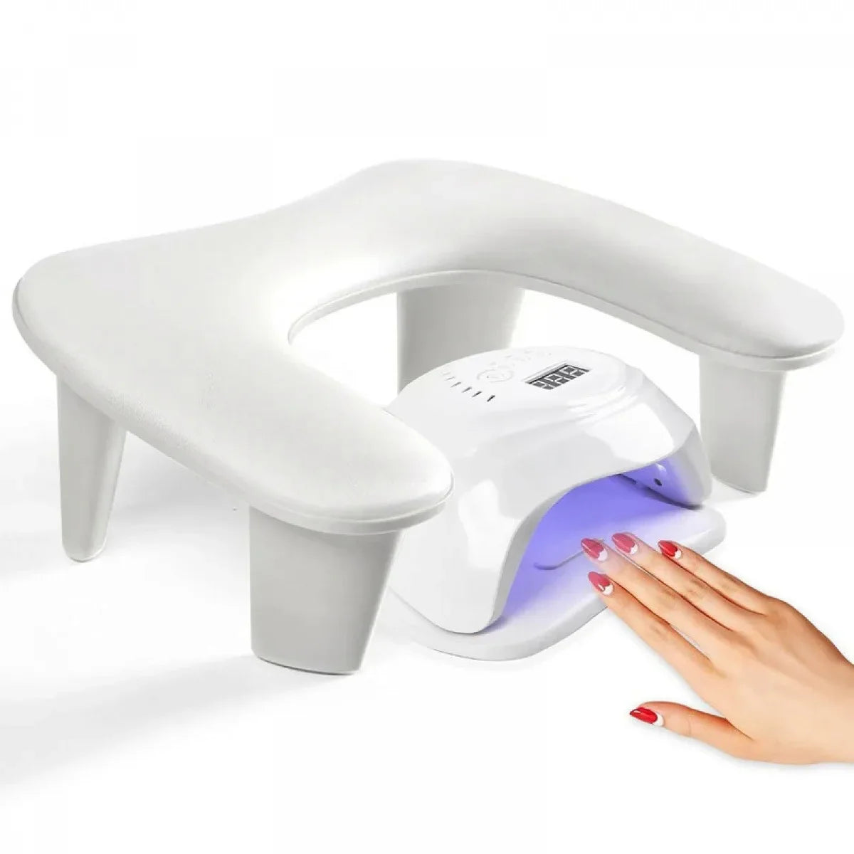 U-Shaped Nail Arm Rest Pillow with Detachable Brackets – Manicure Hand Rest for Nail Salon