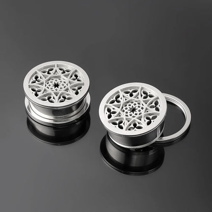 Giga 2PCS Stainless Steel Ear Plugs – Screw-On Earlobe Expander Tunnels & Stretcher Gauges for Body Piercing