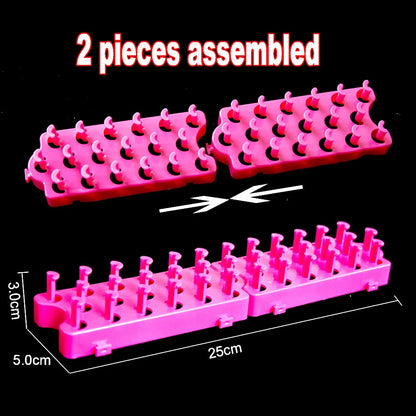 Fashion Rubber Loom Band Weaver Kit – DIY Elongated Knitting Machine with Bands, Hooks & Weaving Frame for Crafts and Toys