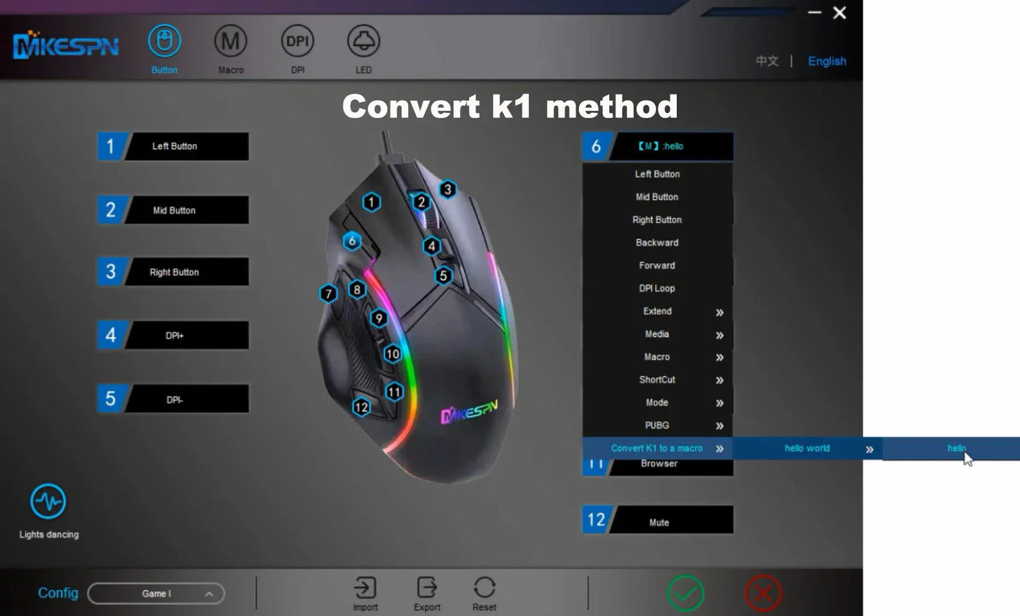 12800DPI RGB Gaming Mouse – Free Weight Macro with 12 Programmable Keys, 6-Level RGB Light for PC, Mac, PUBG, Laptop