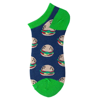 Combed Cotton Ankle Socks for Men & Women - Funny Beer, Fruit & Food Novelty Low Cut Socks (EU 38-43)