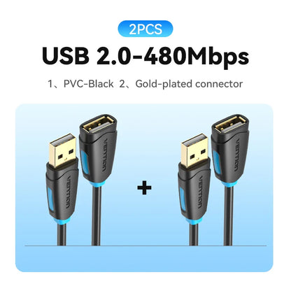 Vention USB 3.0 Extension Cable – High-Speed Data Extender Cord for PC, Smart TV, Xbox One & SSD | USB 2.0/3.0 Compatible Cable