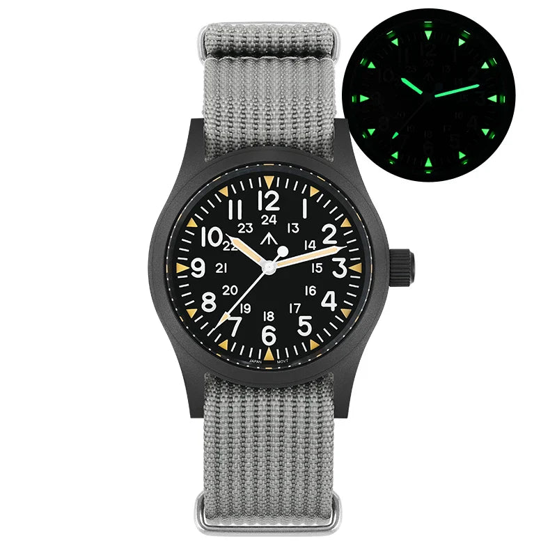 Militado ML05 Vintage Quartz Watch 38mm with VH31 Movement, Domed Sapphire Crystal, AR Coating & Luminous Dial