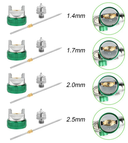 HVLP Professional Spray Gun – 1.4/1.7/2.0/2.5mm Steel Nozzle Gravity Gun for Car Paint | Portable DIY Spray Paint Kit