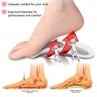 Orthopedic Half Insoles - Removable Foot Arch Support & Massage Shoe Pads for Daily Comfort