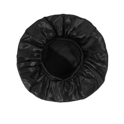 Women’s Satin Hair Bonnet – Solid Silk Sleeping Cap with Wide Brim and Elastic Soft Band for Hair Care