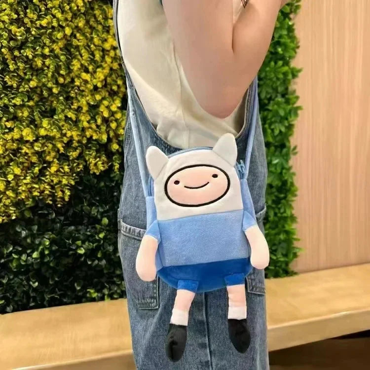 Cartoon Finn & Jake Plush Crossbody Bag – Coin Purse & Phone Bag, Anime BMO Stuffed Toy Gift for Kids & Fans