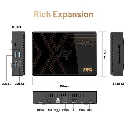 Kinhank Super Console X5 PRO – Retro Video Game Console RK3588, 8GB DDR4, 4TB HDD, 16,000+ Games, Plug & Play for PS2/PS1/SS/DC/N64