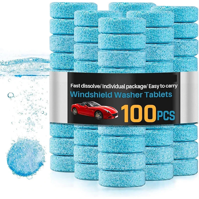 Car Windshield Washer Fluid Tablets | Concentrated Effervescent Wiper Cleaning Tablets for Windows & Kitchen