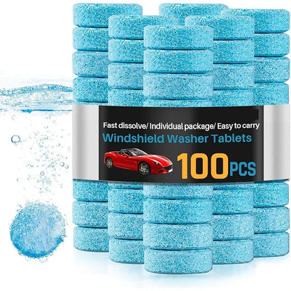 Car Windshield Washer Fluid Tablets | Concentrated Effervescent Wiper Cleaning Tablets for Windows & Kitchen