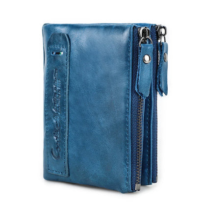 CONTACT'S Genuine Leather Short Wallet for Women — Luxury Designer Card & Coin Holder, Mini Money Clip Wallet with Free Shipping