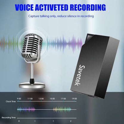 Savetek Mini USB Pen Voice Recorder — 8GB/32GB/64GB Digital Audio Recorder with 192Kbps WAV Recording