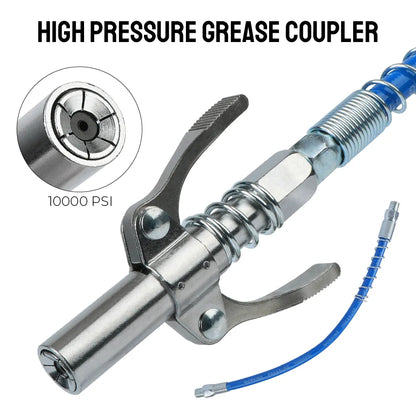 High Pressure Grease Coupler Nozzle: 10000PSI Grease Gun Pump Syringe with NPT1/8 Adapter - Brake Oil Change Tools & Car Accessories