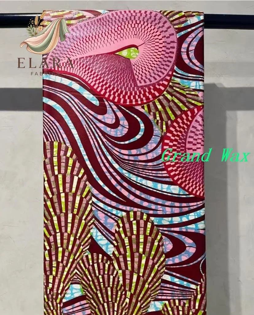 African Golden Glitter Wax Fabric - Soft Cotton Ankara Batik Print Material for Uniforms