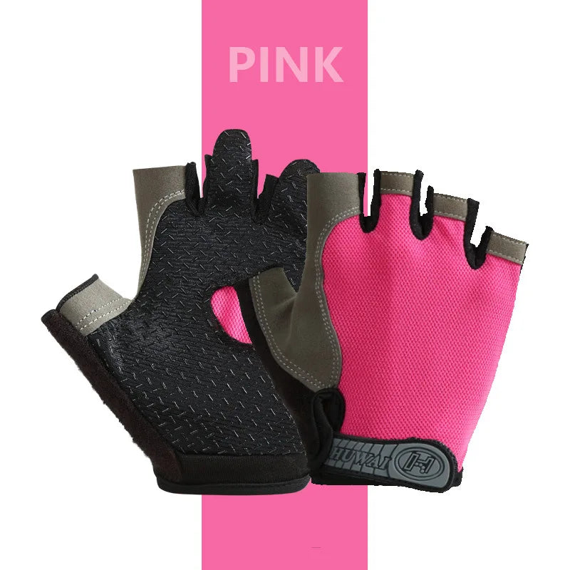 Breathable Fingerless Cycling Gloves - Anti-Slip Half-Finger Fitness, Gym & Fishing Gloves for Men & Women