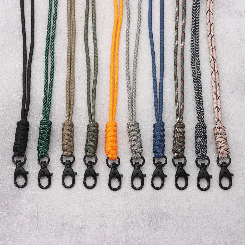 Paracord Keychain Lanyard: Rotatable Buckle, High Strength Parachute Cord for Emergency Survival - Backpack Key Ring Neck Hanging Rope