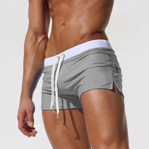Men’s Quick-Dry Swim Trunks - Back Pocket Beach Boxer Shorts for Summer Swimming