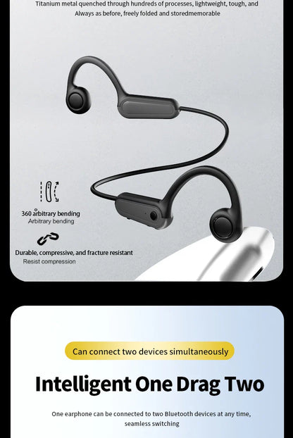 Xiaomi Mijia Real Bone Conduction Sport Headphones – Wireless Bluetooth Earphones with Mic, Hands-Free for Running