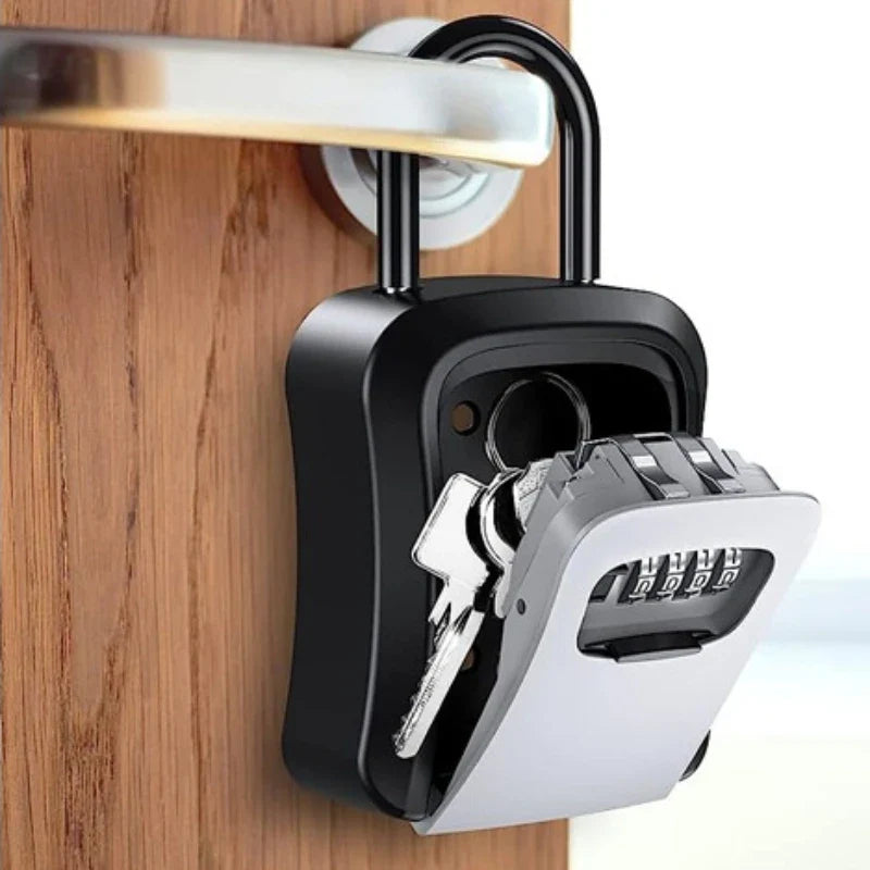 4 Digit Code Key Box – Waterproof Outdoor Password-Protected Storage with Steel Wire Hook for Key Hanging and Security