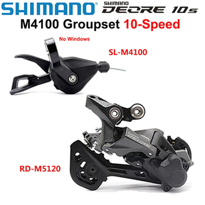 SHIMANO DEORE 10-Speed Groupset M4100 – Original Shifter SL-M4100-R & Rear Derailleur RD-M5120/ RD-M4120-SGS