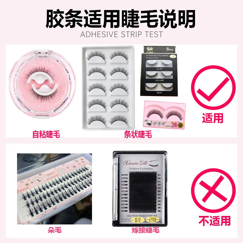 40pcs Reusable Self-Adhesive Eyelash Strips — Glue-Free Hypoallergenic False Eyelash Extension Tape for Makeup