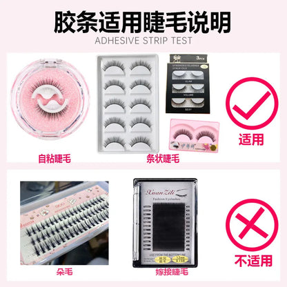 40pcs Reusable Self-Adhesive Eyelash Strips — Glue-Free Hypoallergenic False Eyelash Extension Tape for Makeup