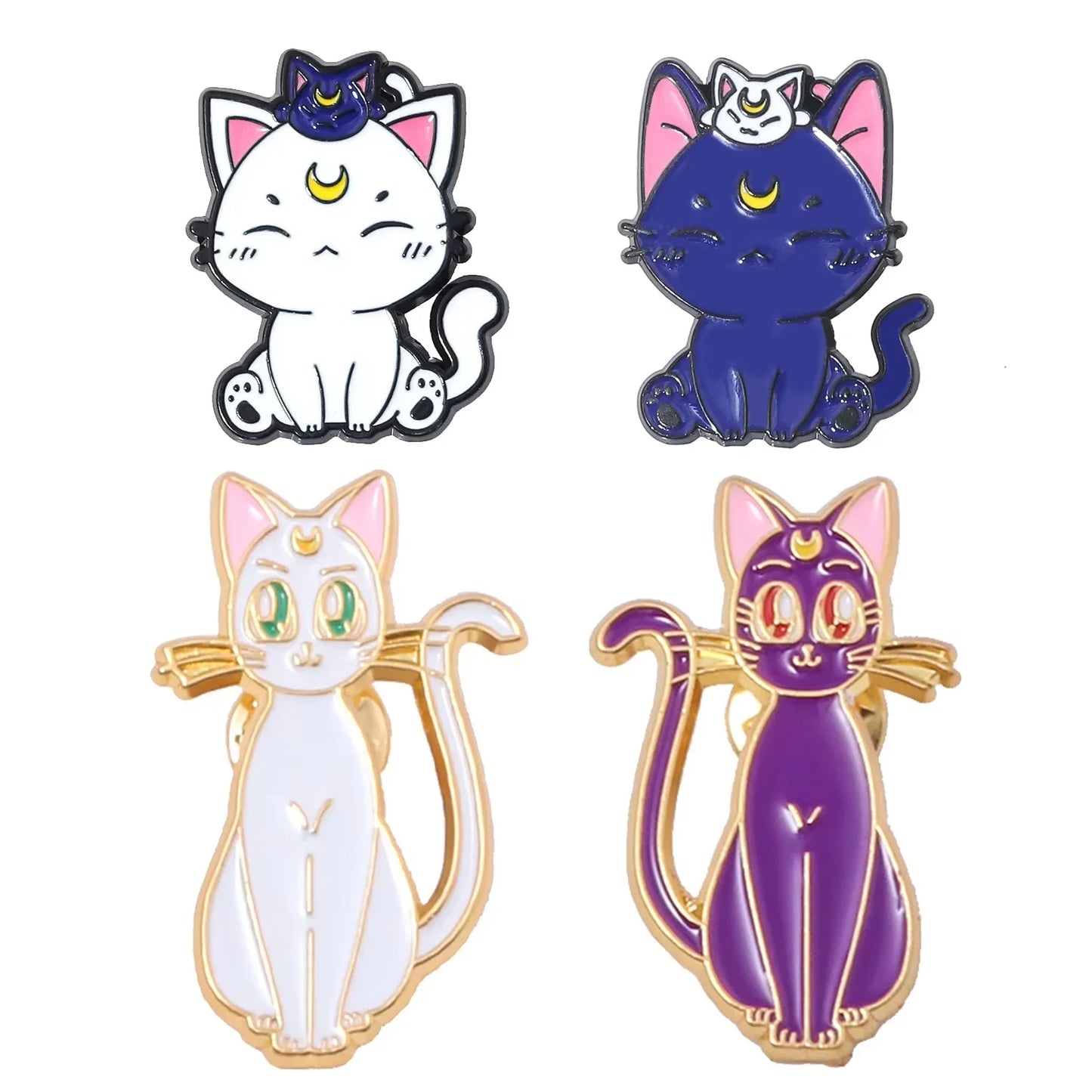 6PCS Anime Star & Moon Metal Keychains — Sailor Moon Tsukino Usagi & Luna Cat Cosplay Props, Pendant Jewelry Ornament