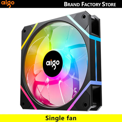 Aigo AM12 RGB PC Fan Kit — 120mm ARGB Water Cooler & Case Cooling Fans with 6-Pin Controller