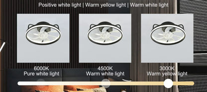 Modern LED Ceiling Fan Light with DC Motor - 6 Speed, Timer, Low Floor Attic Fan, Remote Control Decorative Light