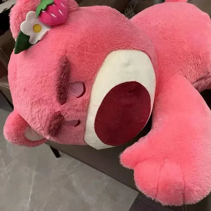 90cm Disney Toy Story Lotso Strawberry Bear Plush Sofa Pillow – Cute Stuffed Toy Gift for Kids & Friends