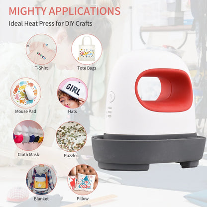 Mini Heat Press Machine – Portable T-Shirt & Vinyl Printing for DIY HTV Projects, Home & Small Business