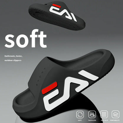 Men’s Extra-Thick Sole Casual Slippers – Soft Air Cushion EVA Sandals, Fashion Flip Flops for Outdoor & Beach Summer Wear